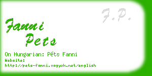 fanni pets business card